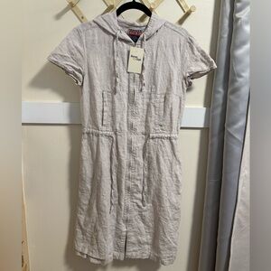 Vintage Linen Hooded Dress